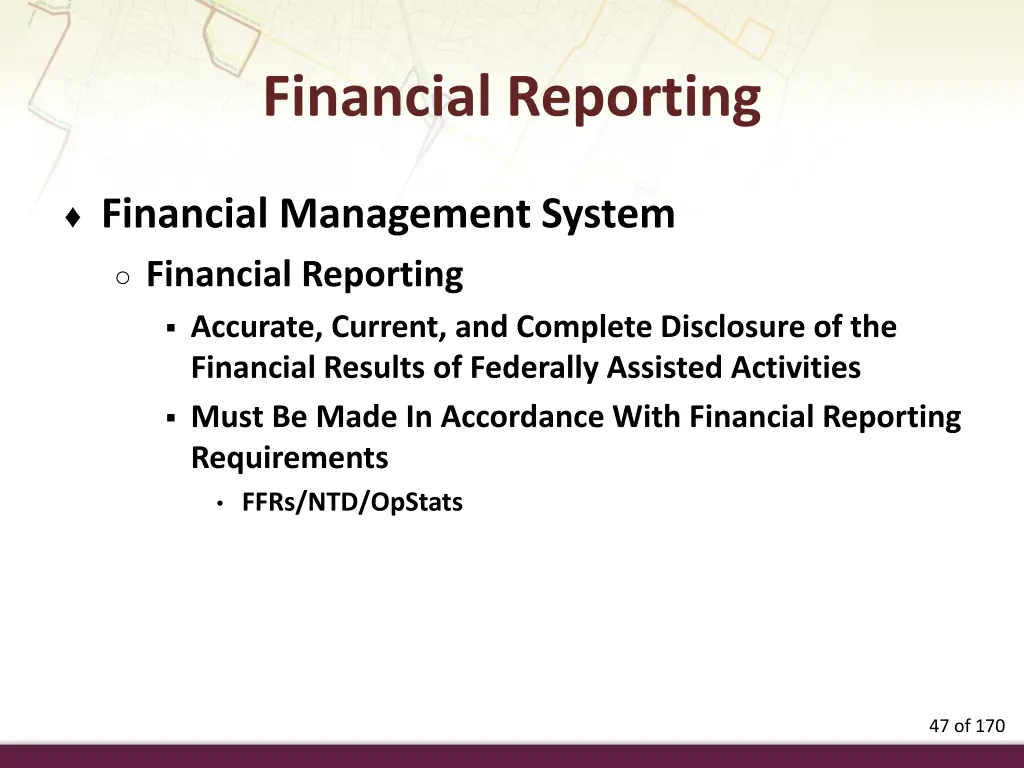 financial reporting