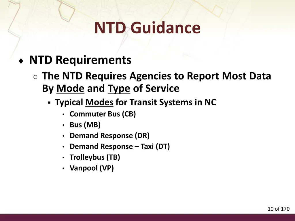 ntd guidance 1