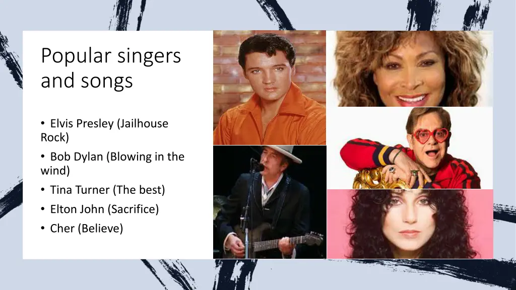 popular singers and songs