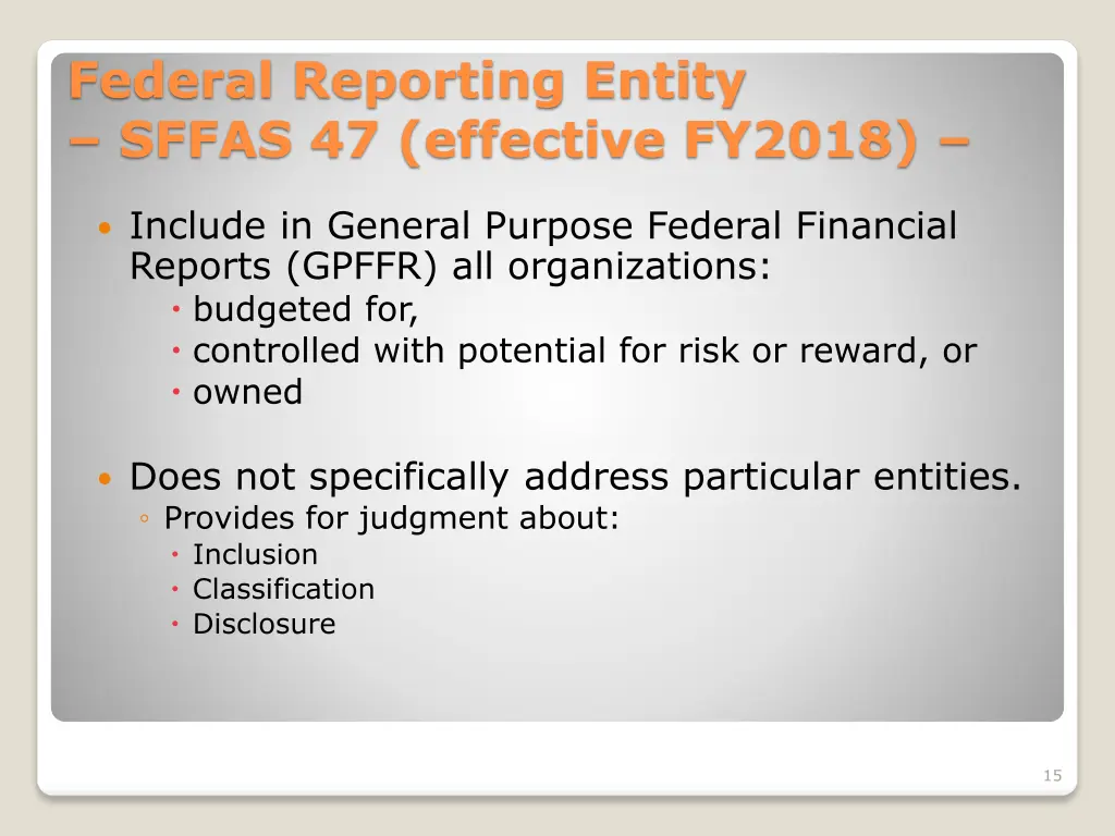 federal reporting entity sffas 47 effective fy2018