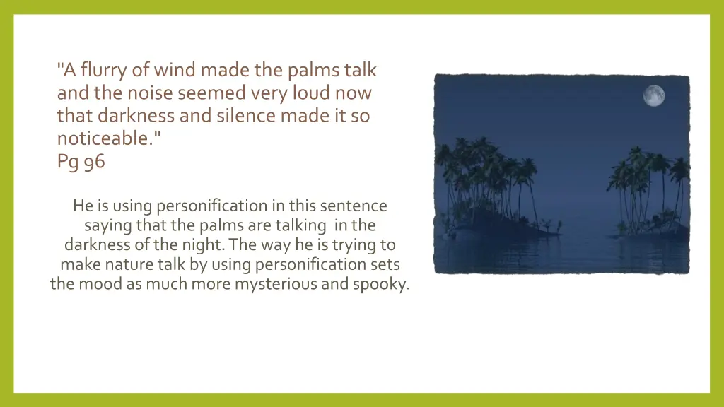 a flurry of wind made the palms talk