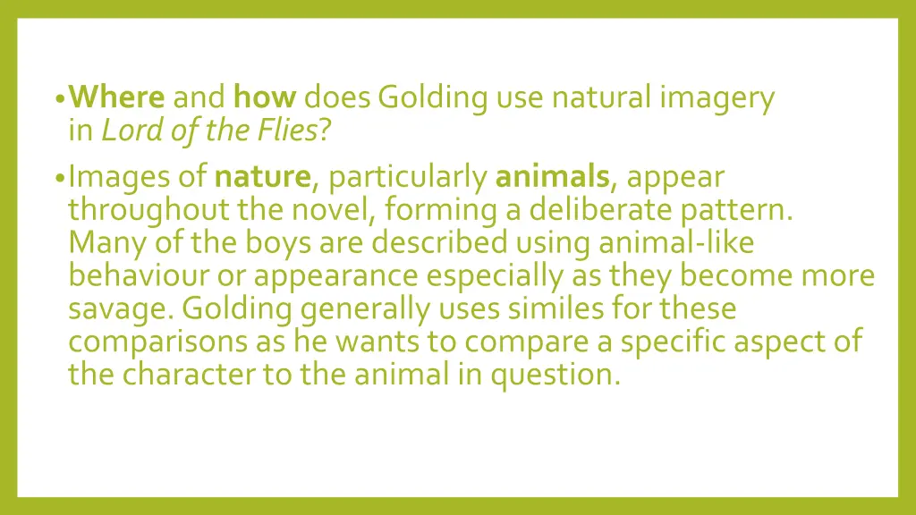 where and how does golding use natural imagery