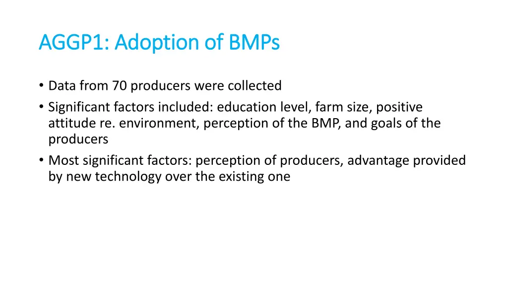 aggp1 adoption of bmps aggp1 adoption of bmps