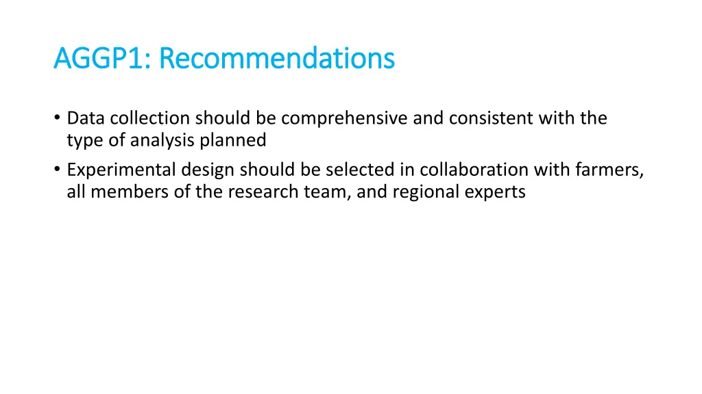 aggp1 recommendations aggp1 recommendations