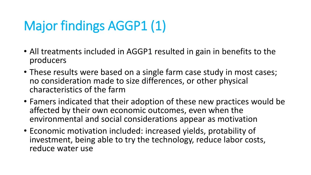 major findings aggp1 1 major findings aggp1 1