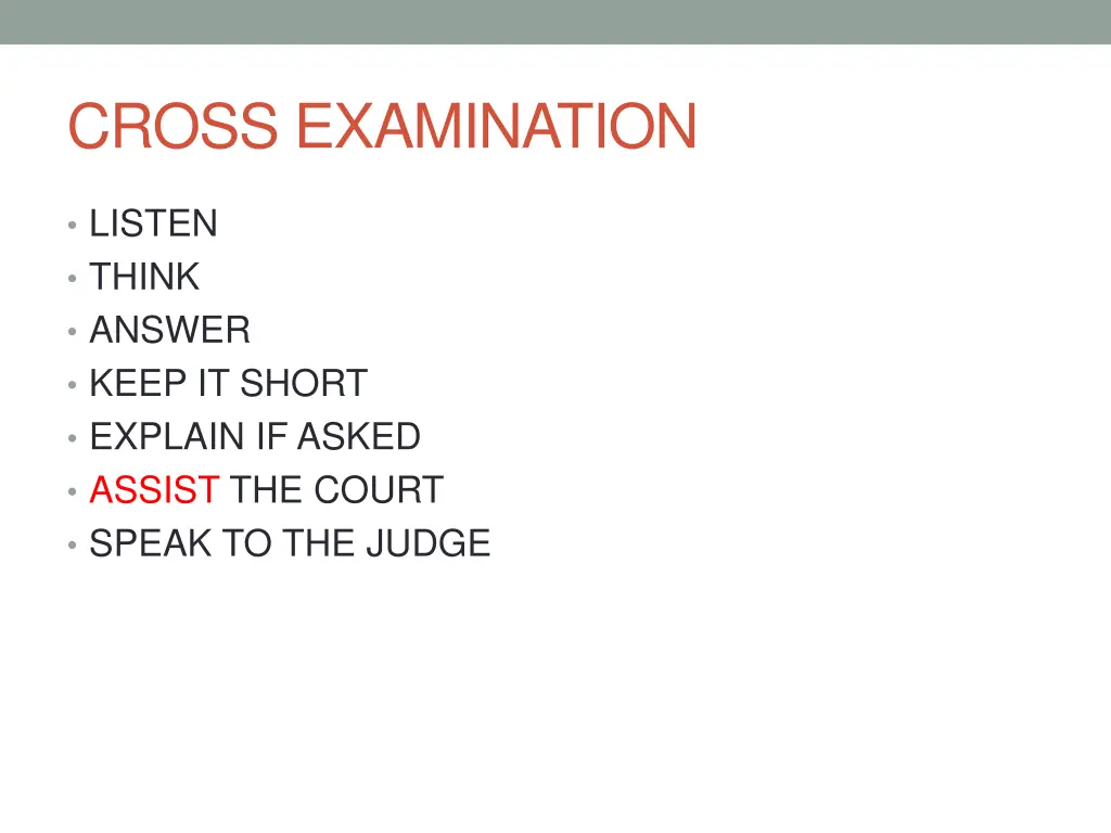 cross examination