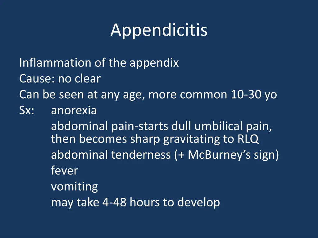 appendicitis