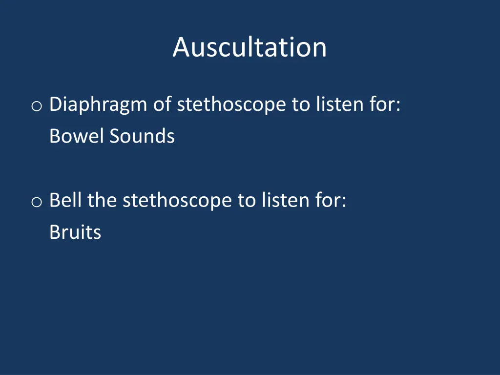 auscultation