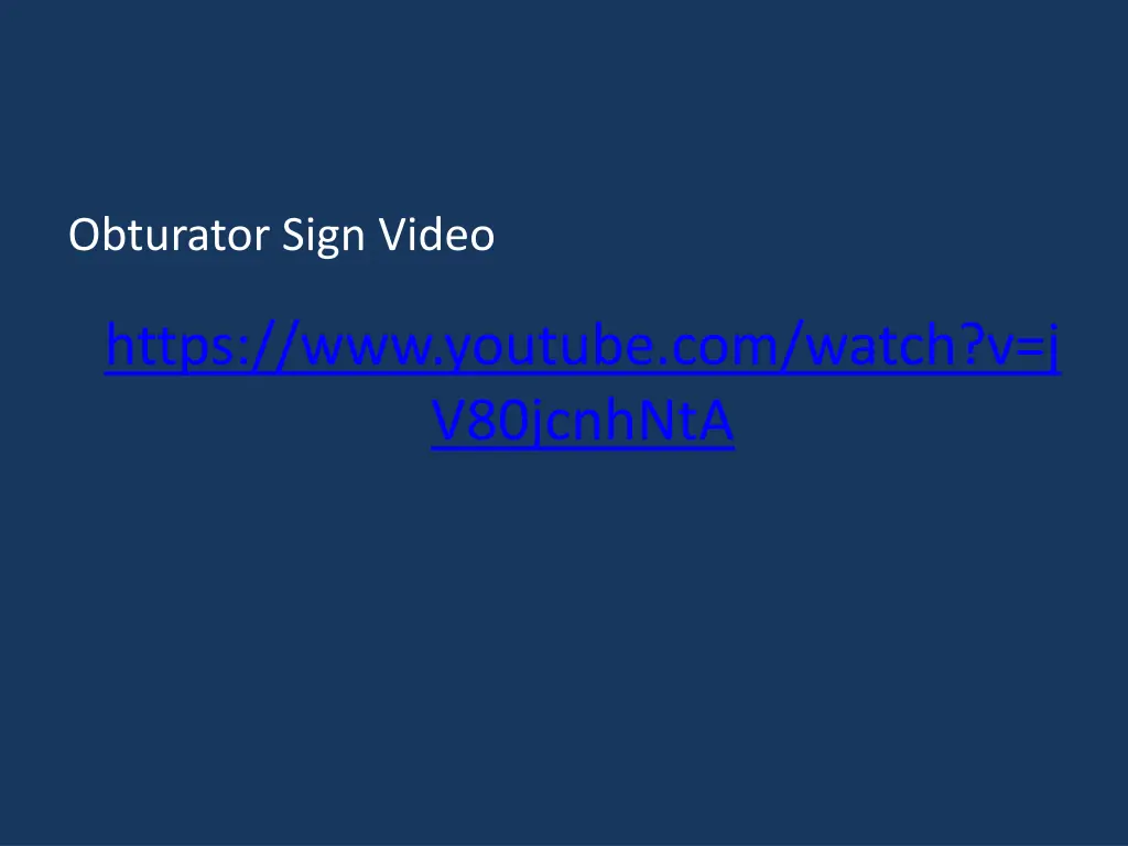 obturator sign video