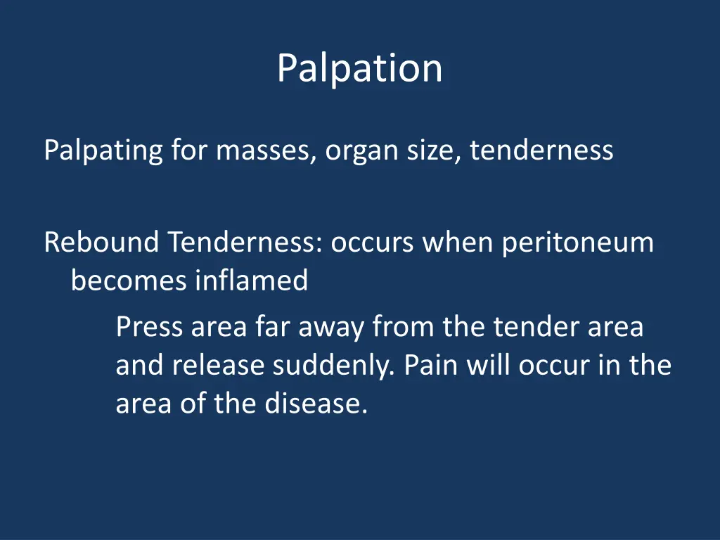 palpation