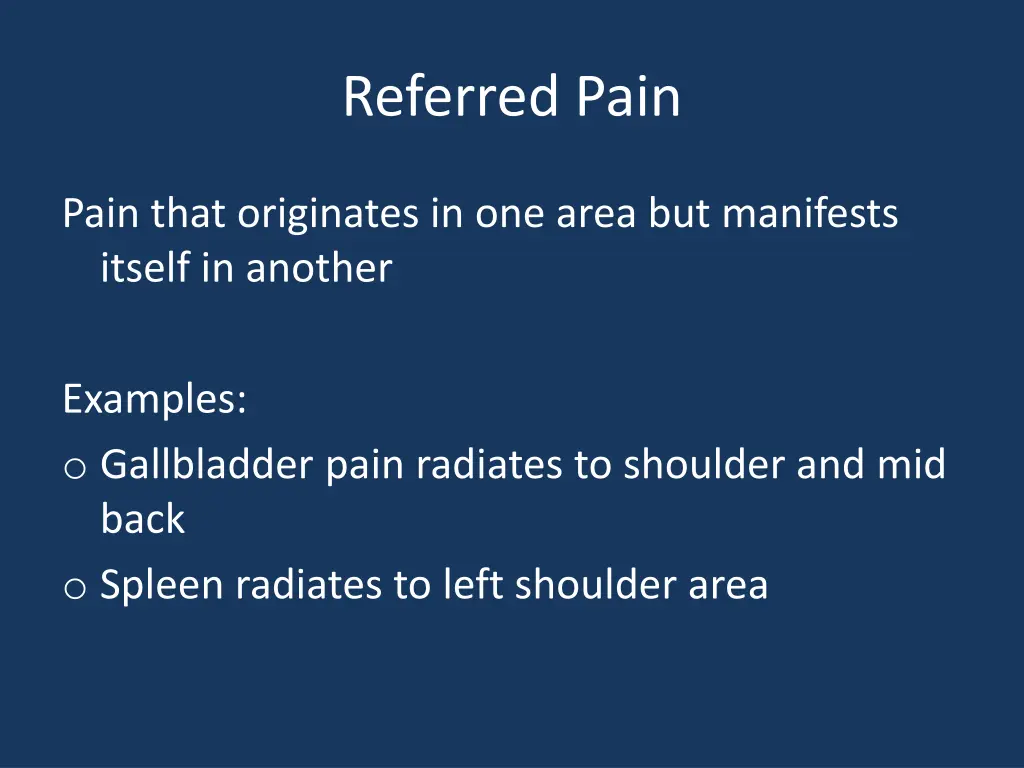 referred pain