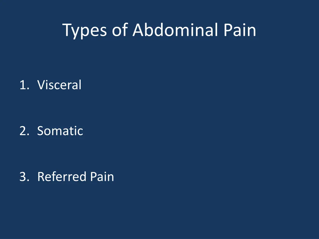 types of abdominal pain