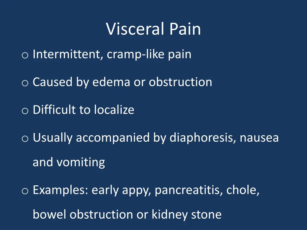 visceral pain