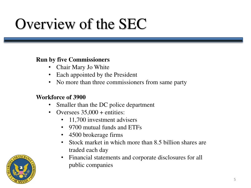 overview of the sec 2