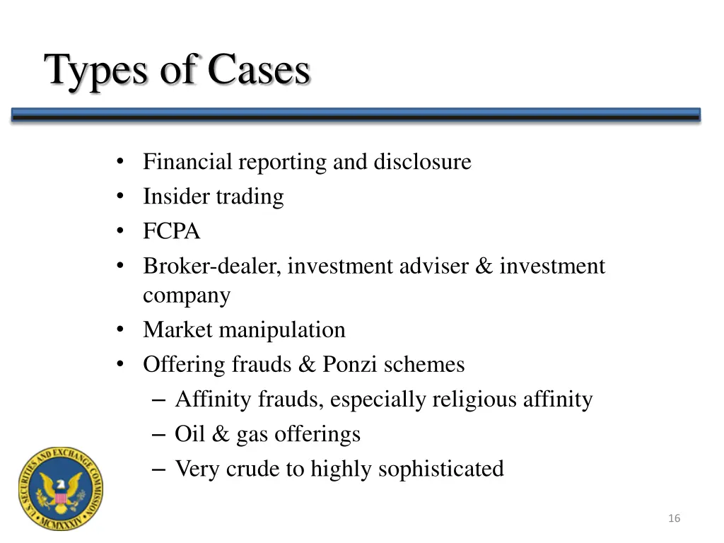 types of cases