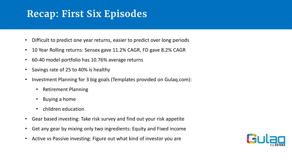 recap first six episodes