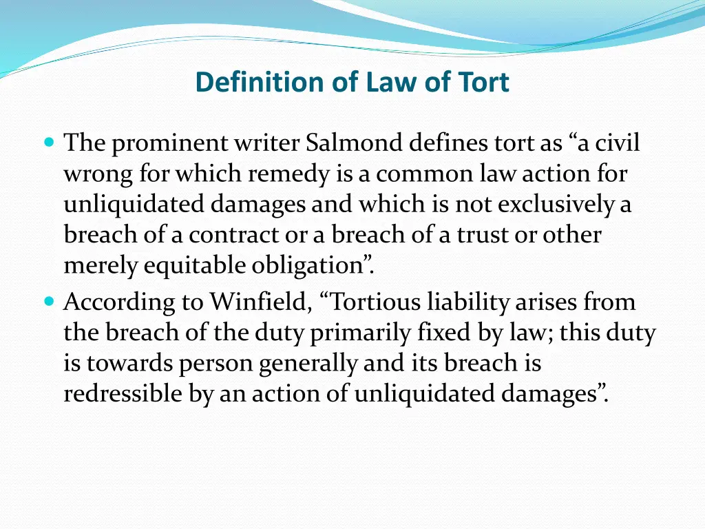 definition of law of tort