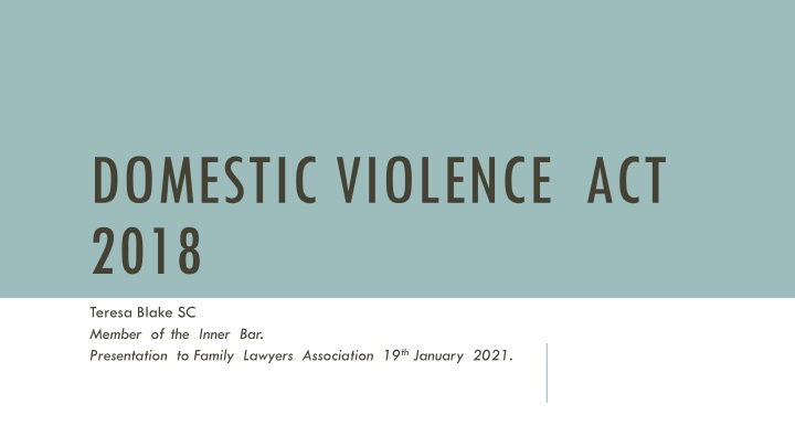 domestic violence act 2018