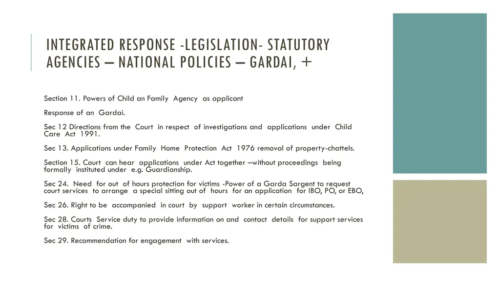 integrated response legislation statutory