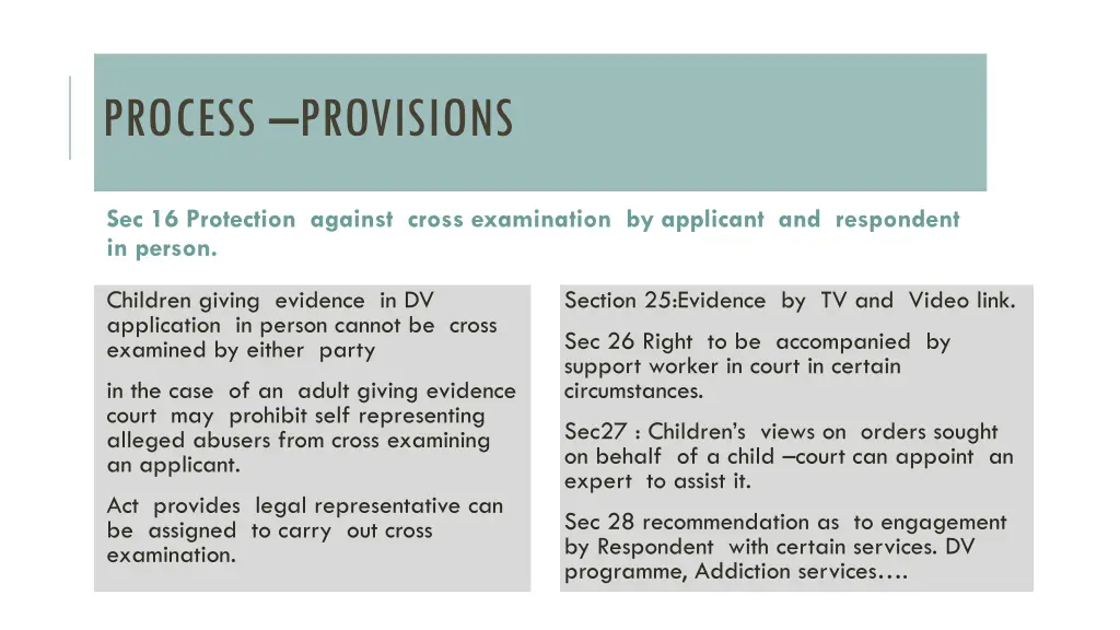 process provisions