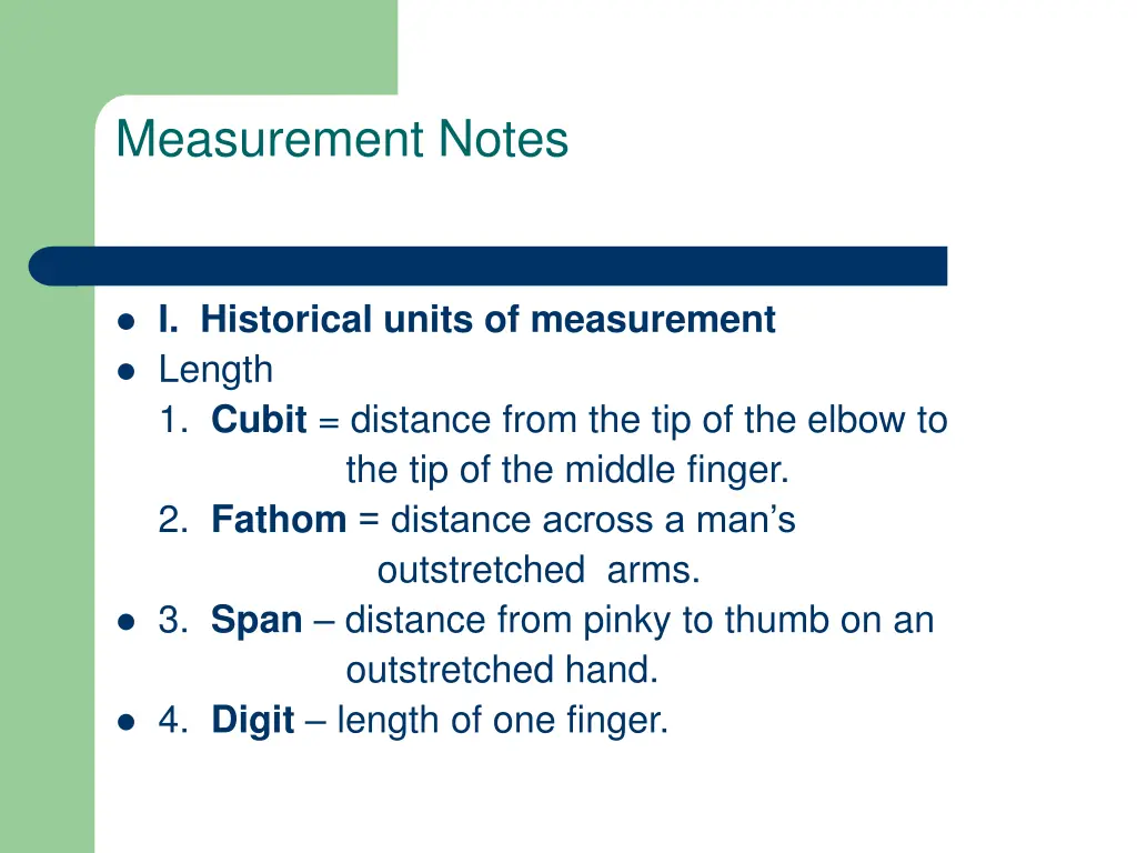 measurement notes