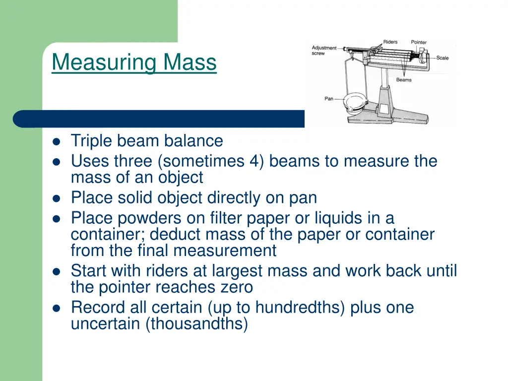 measuring mass