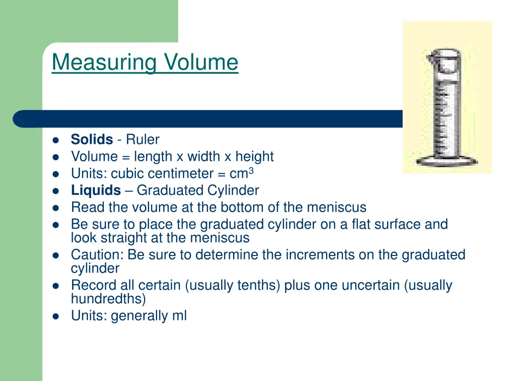 measuring volume