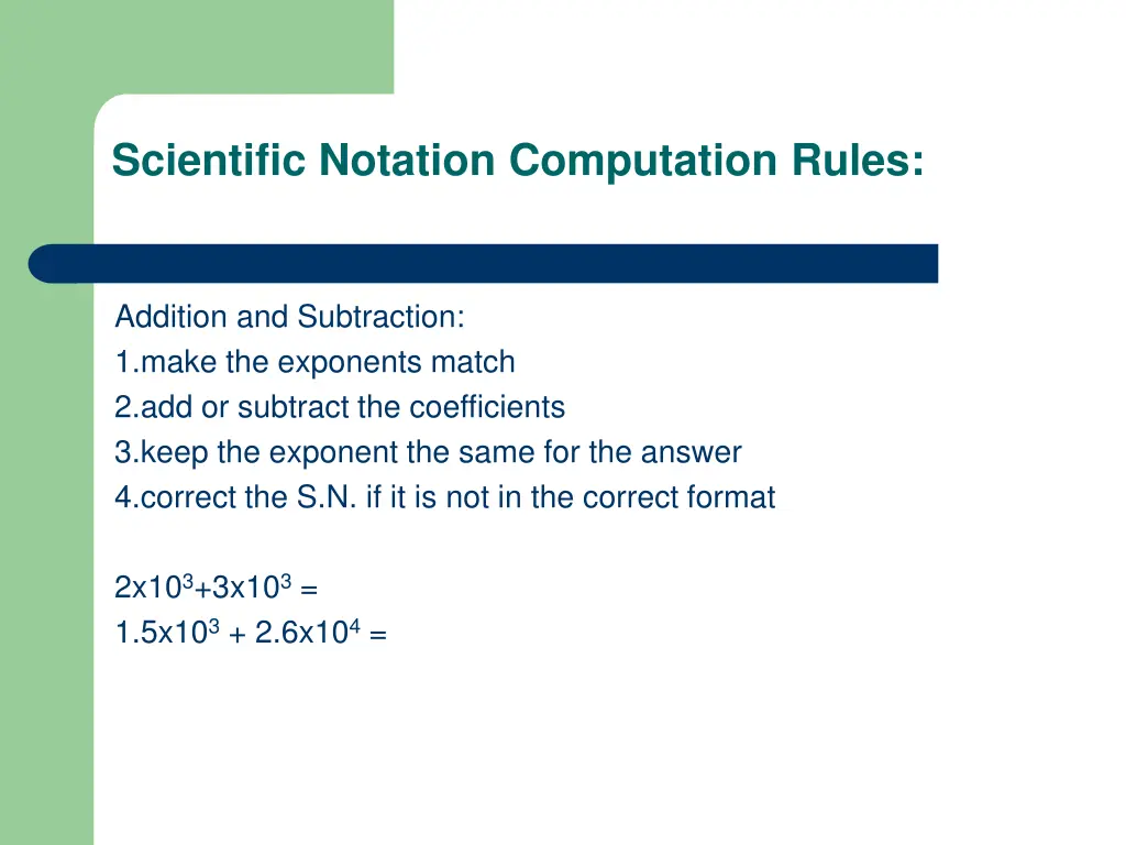 scientific notation computation rules