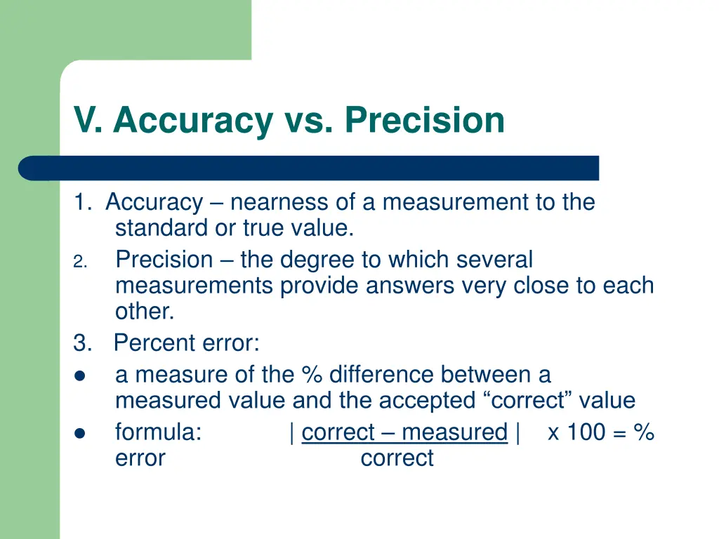 v accuracy vs precision