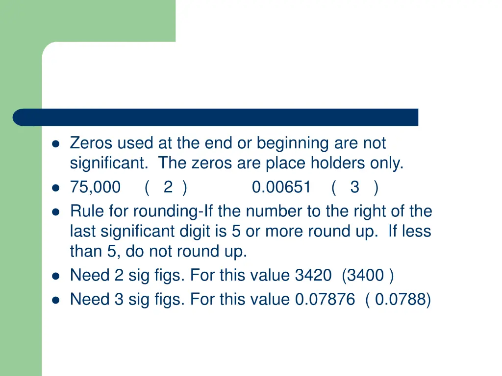 zeros used at the end or beginning