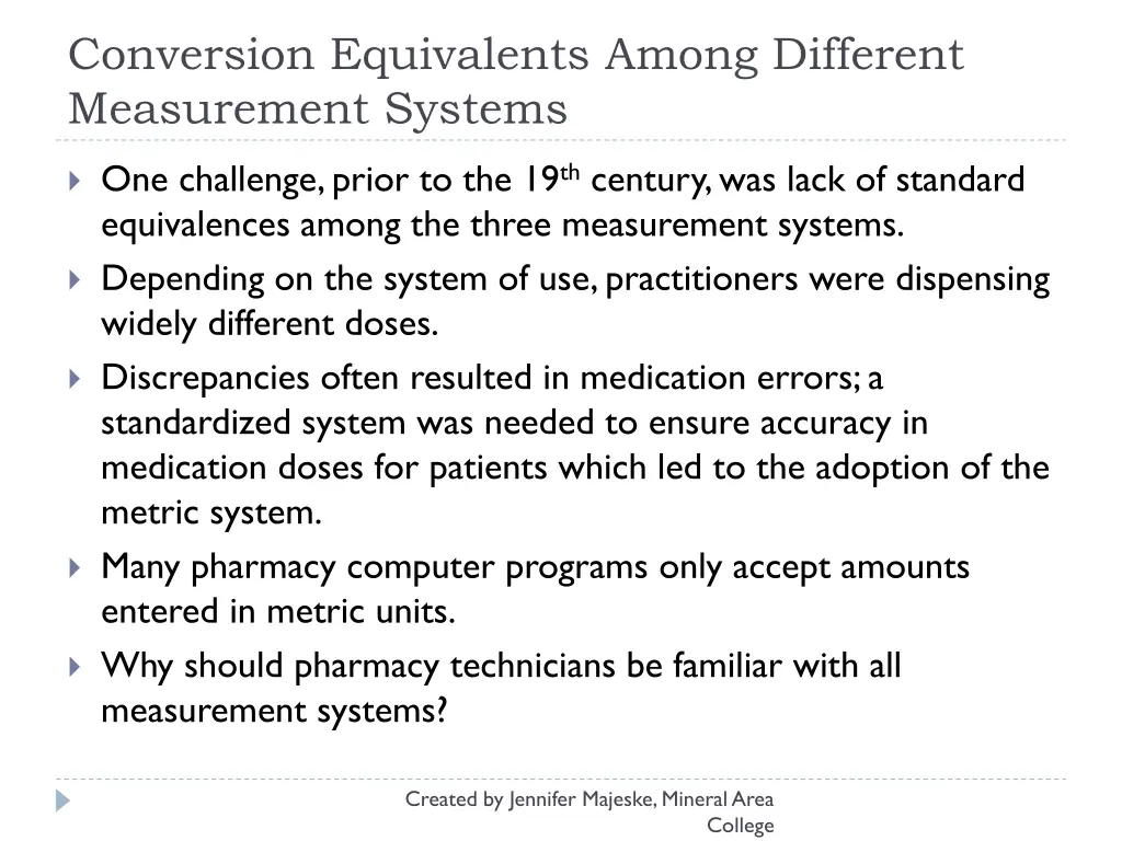 conversion equivalents among different