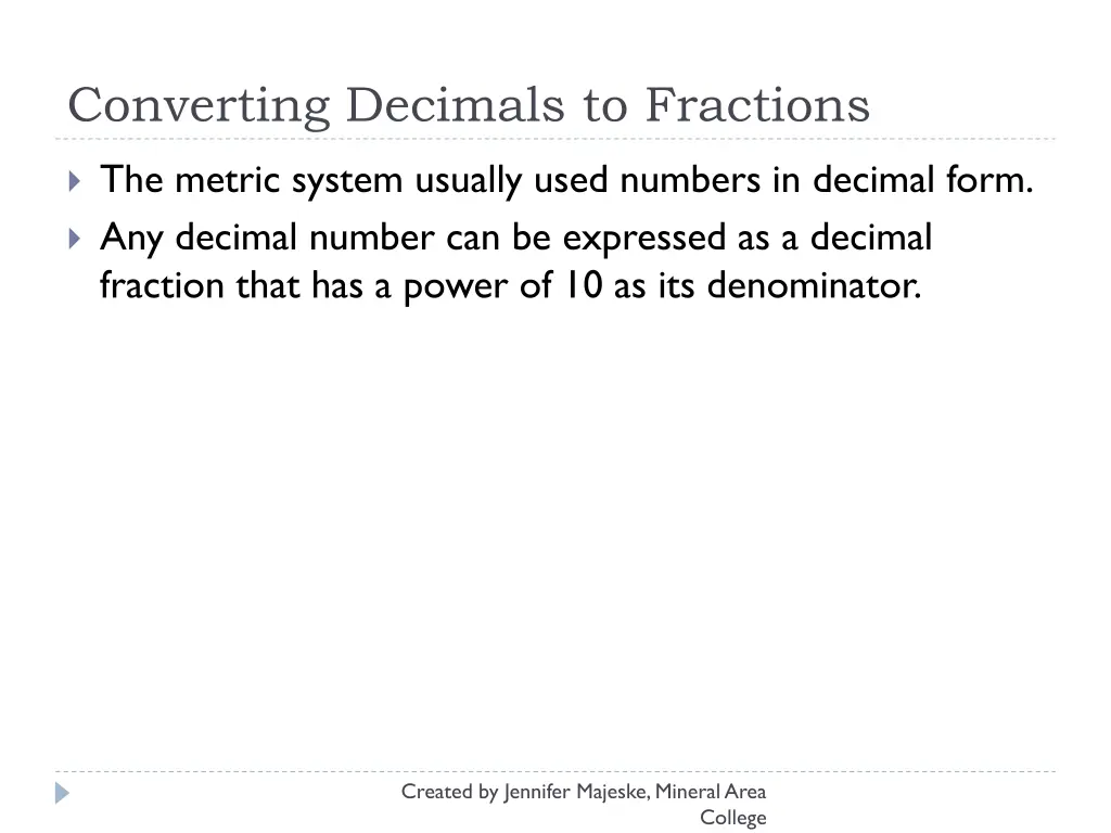 converting decimals to fractions