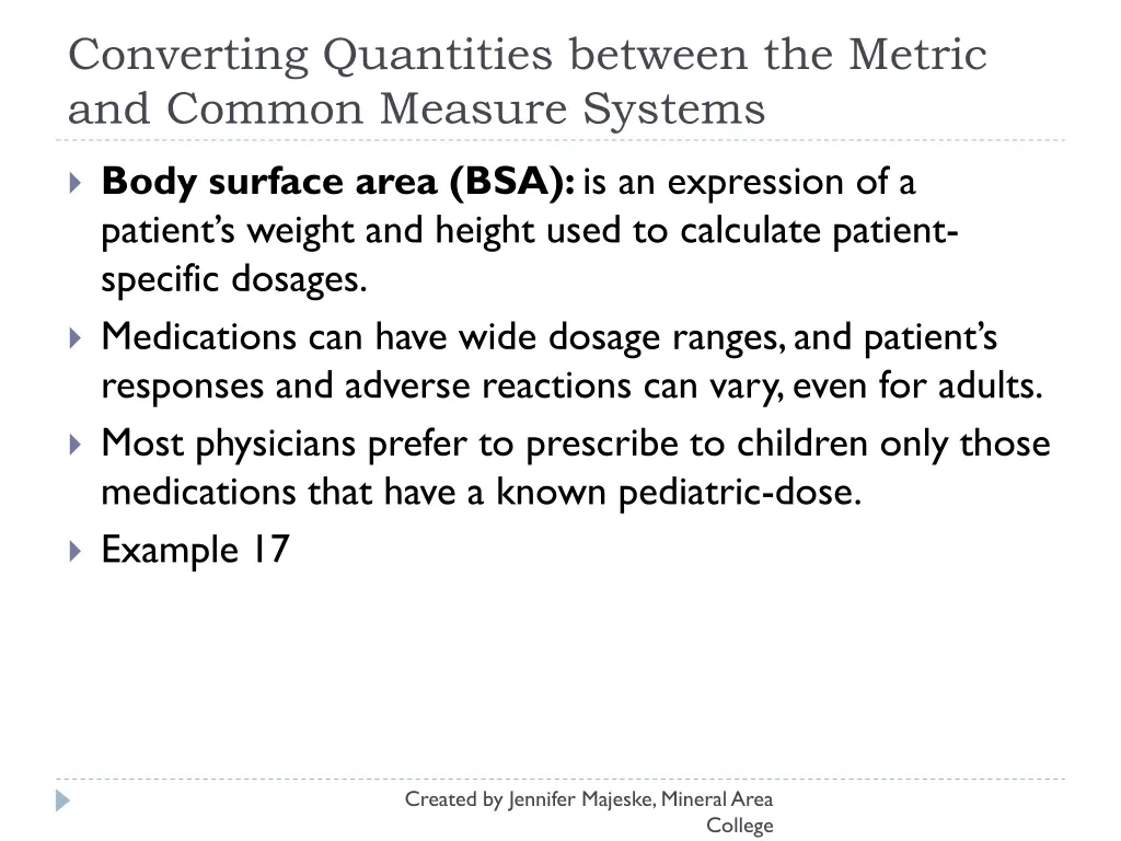 converting quantities between the metric 1