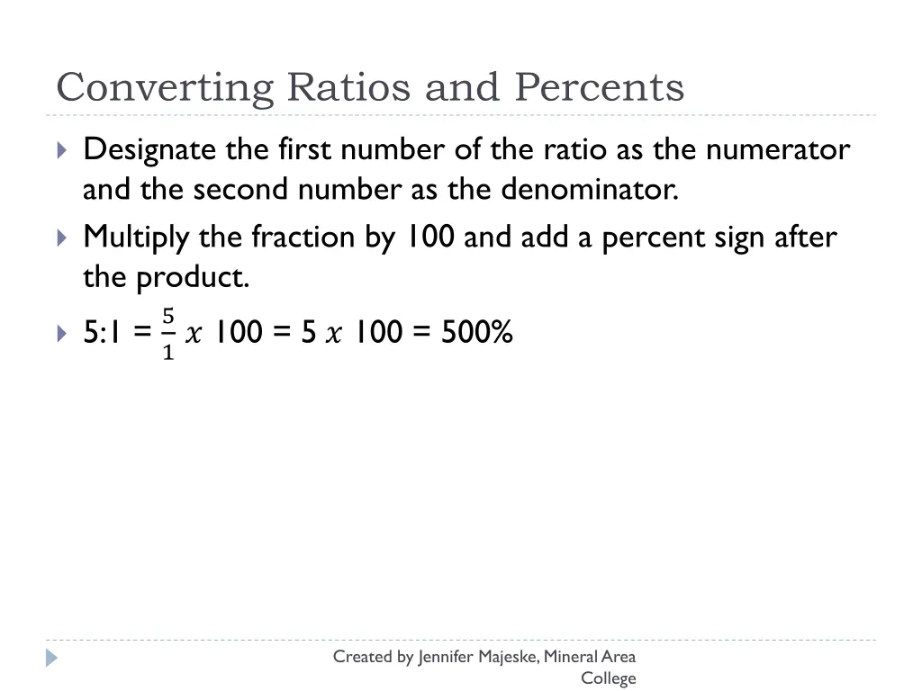 converting ratios and percents