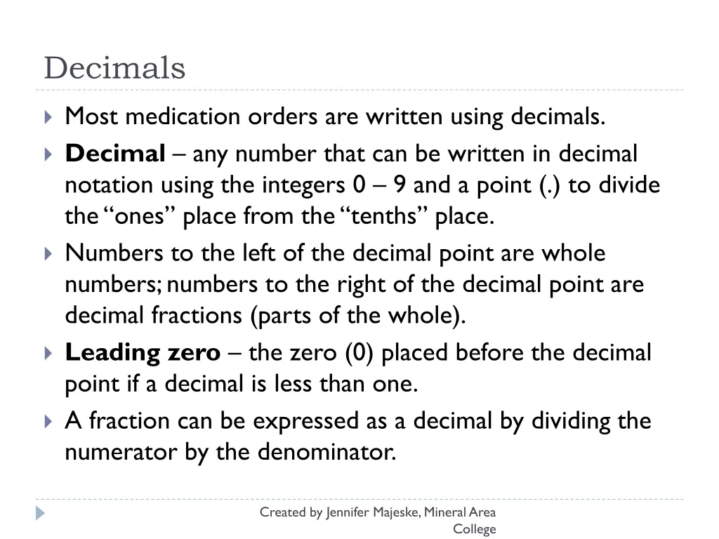 decimals