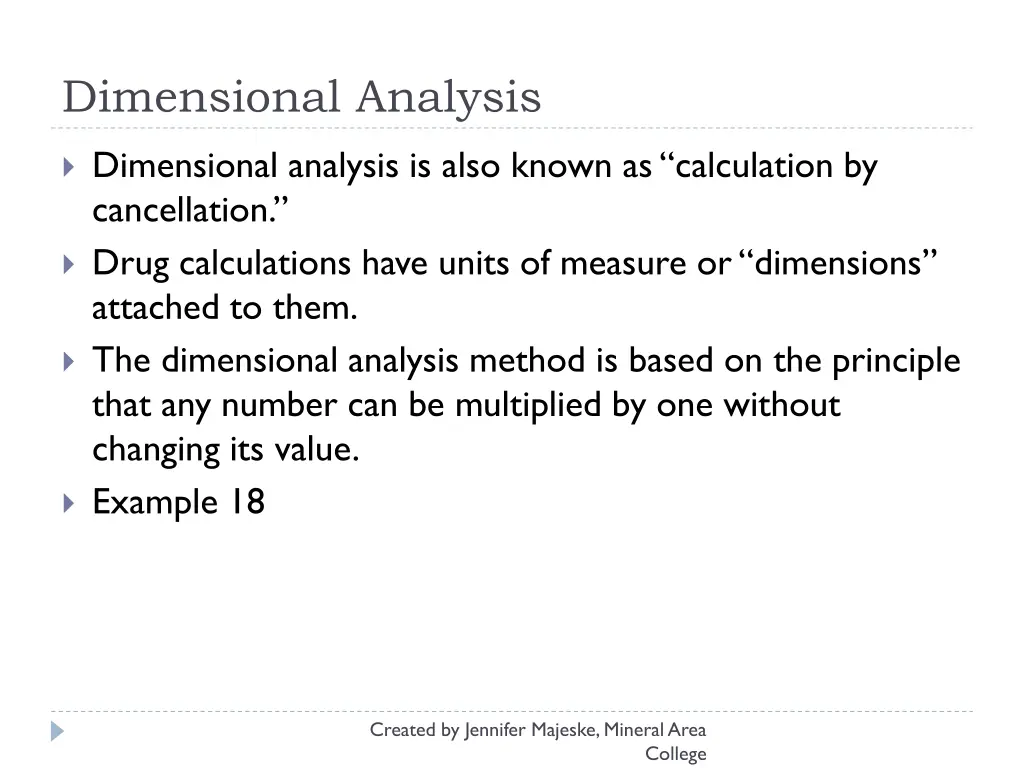 dimensional analysis