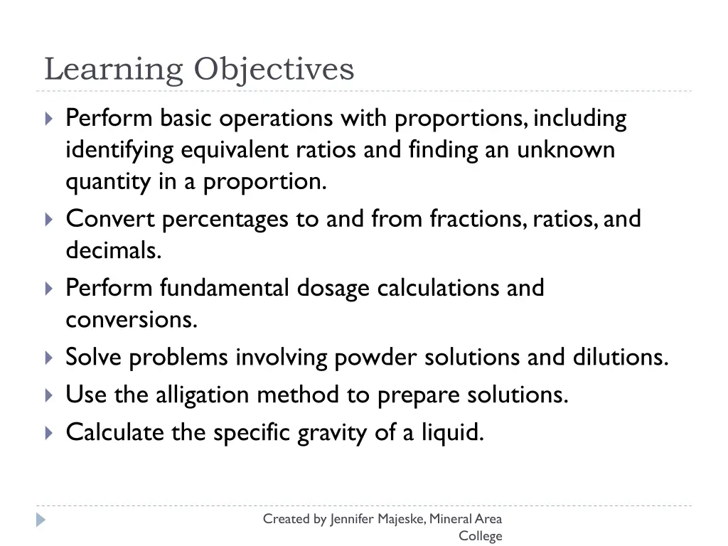 learning objectives 1