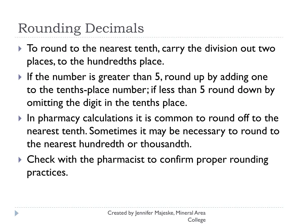 rounding decimals