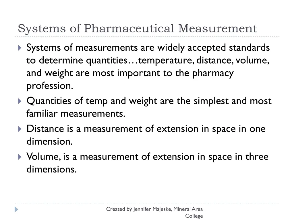 systems of pharmaceutical measurement