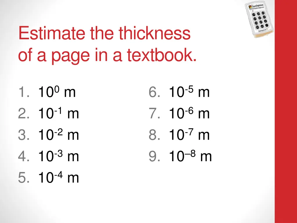 estimate the thickness of a page in a textbook