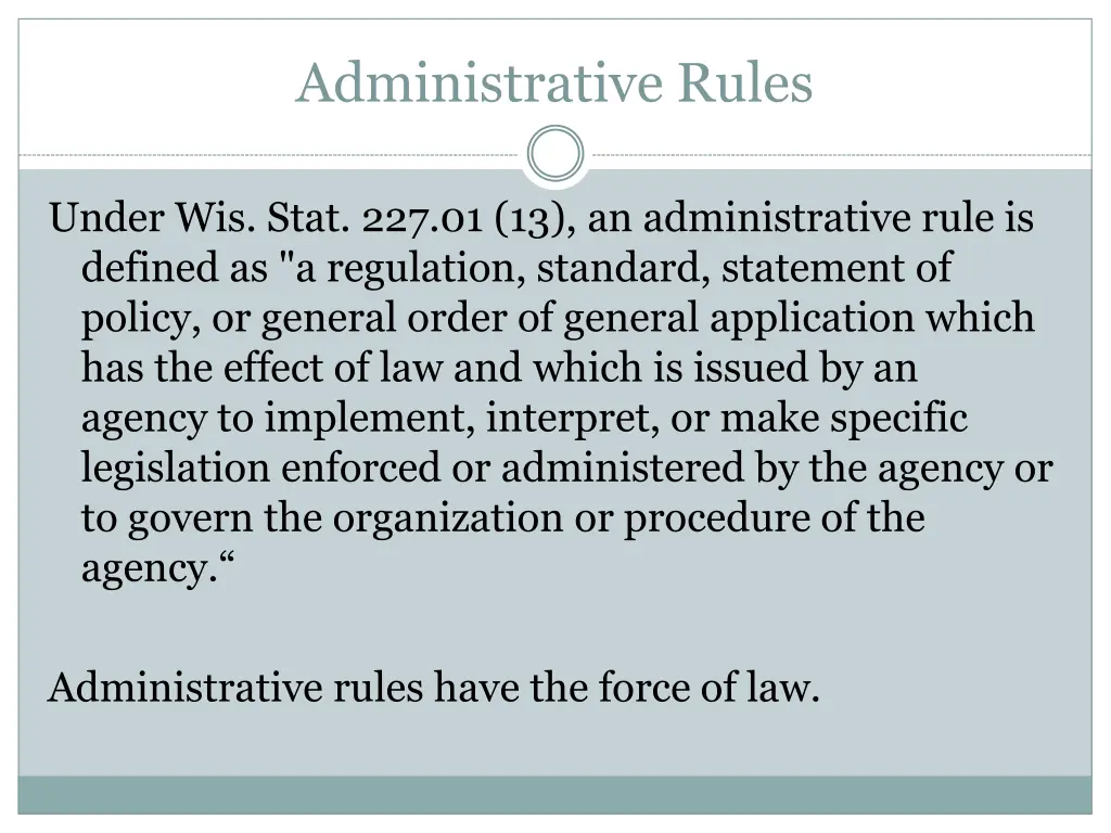 administrative rules