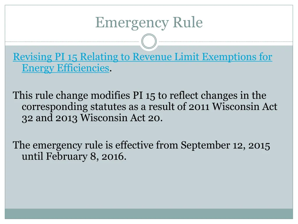 emergency rule