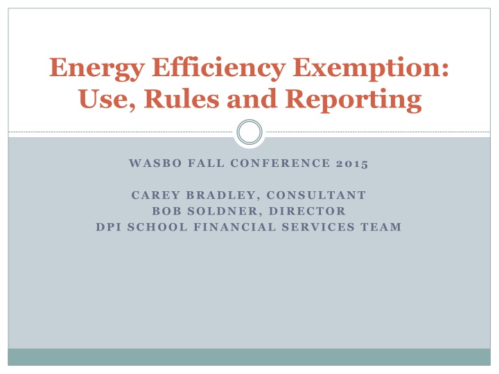 energy efficiency exemption use rules