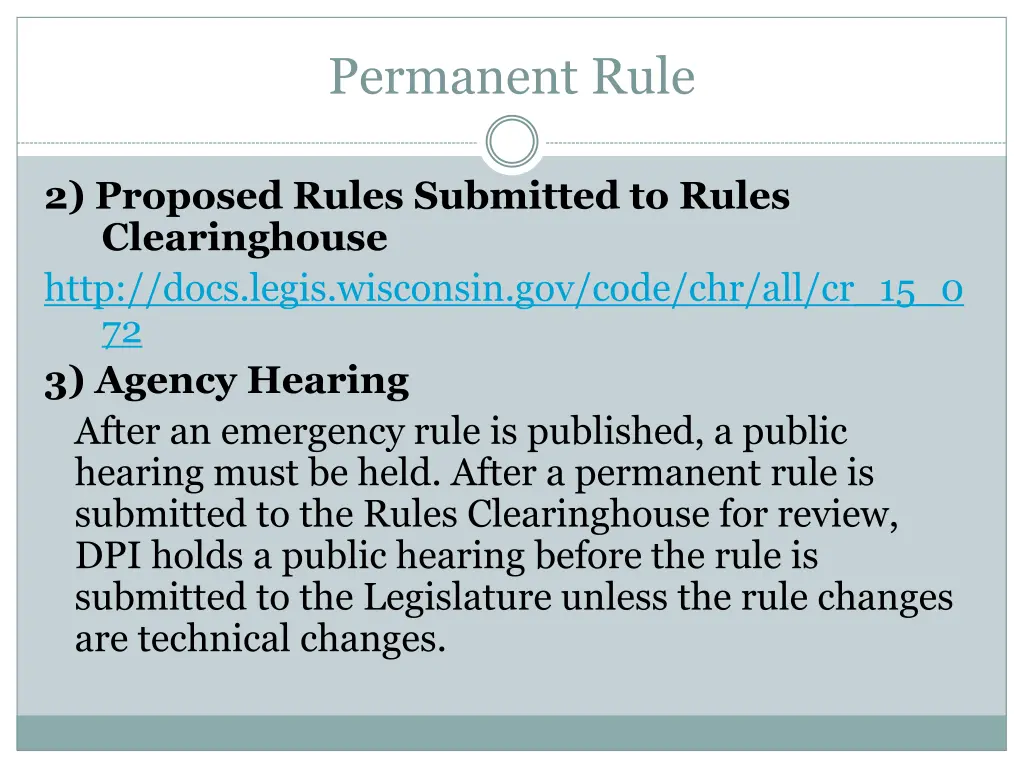 permanent rule 1