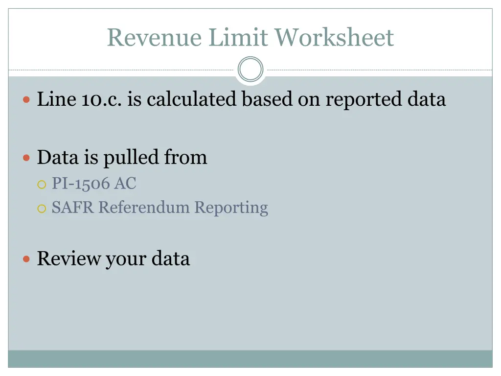 revenue limit worksheet