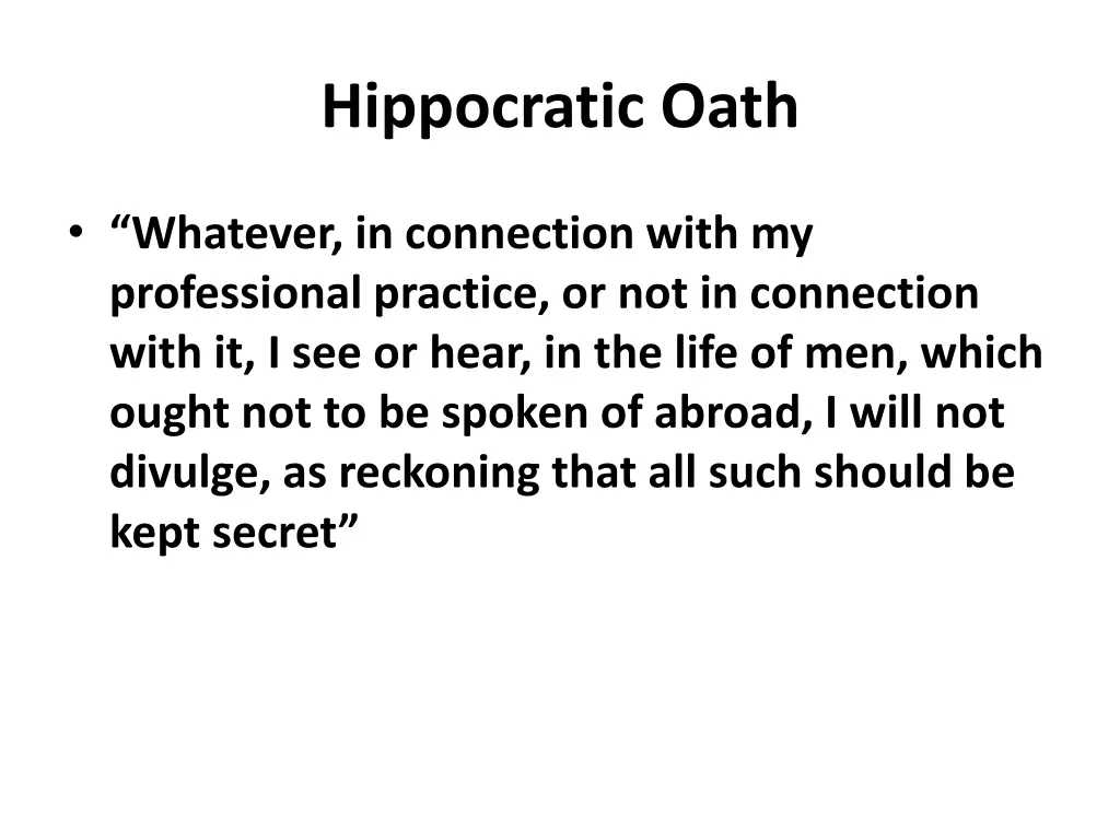 hippocratic oath