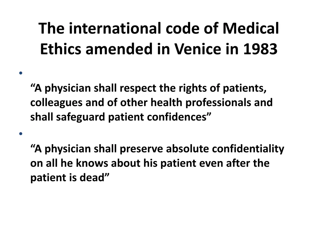 the international code of medical ethics amended