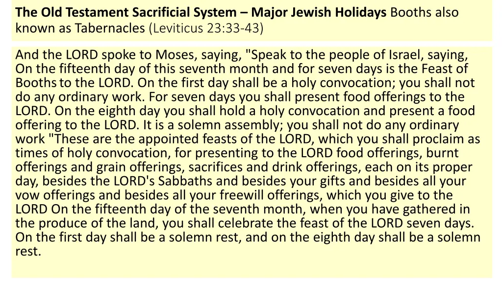 the old testament sacrificial system major jewish