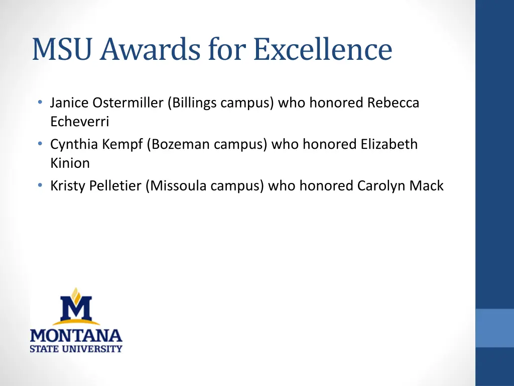 msu awards for excellence