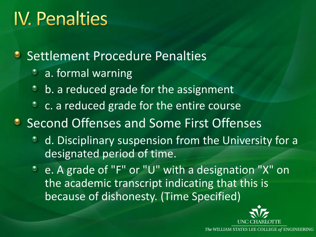 iv penalties